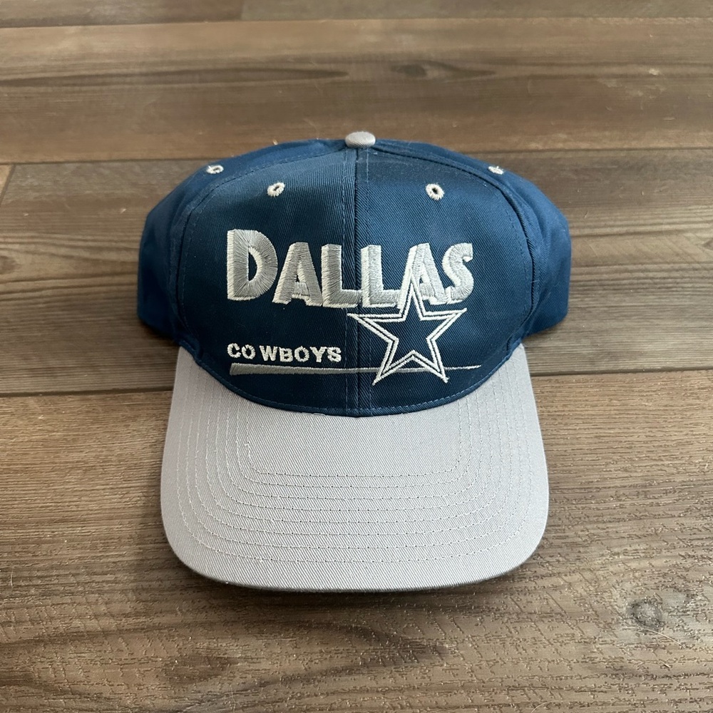 Vintage Dallas Cowboys Twins x NFL Football Blue and Gray Snapback Hat 1990s VTG
